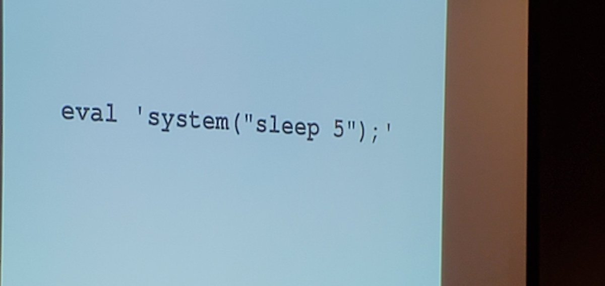 eval 'system("sleep 5");'